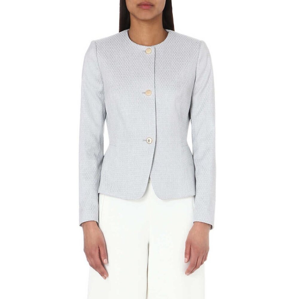 Ted Baker London Eiraa Textured Peplum Blazer Minimalist Quiet Luxury Academia
